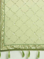 Thumbnail for House of Panchhi Pista Green Pure Georgette Embroidered Lehenga & Blouse, Dupatta - Distacart