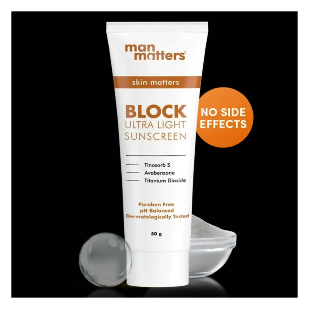Man Matters BLOCK Ultra Light Sunscreen - Distacart
