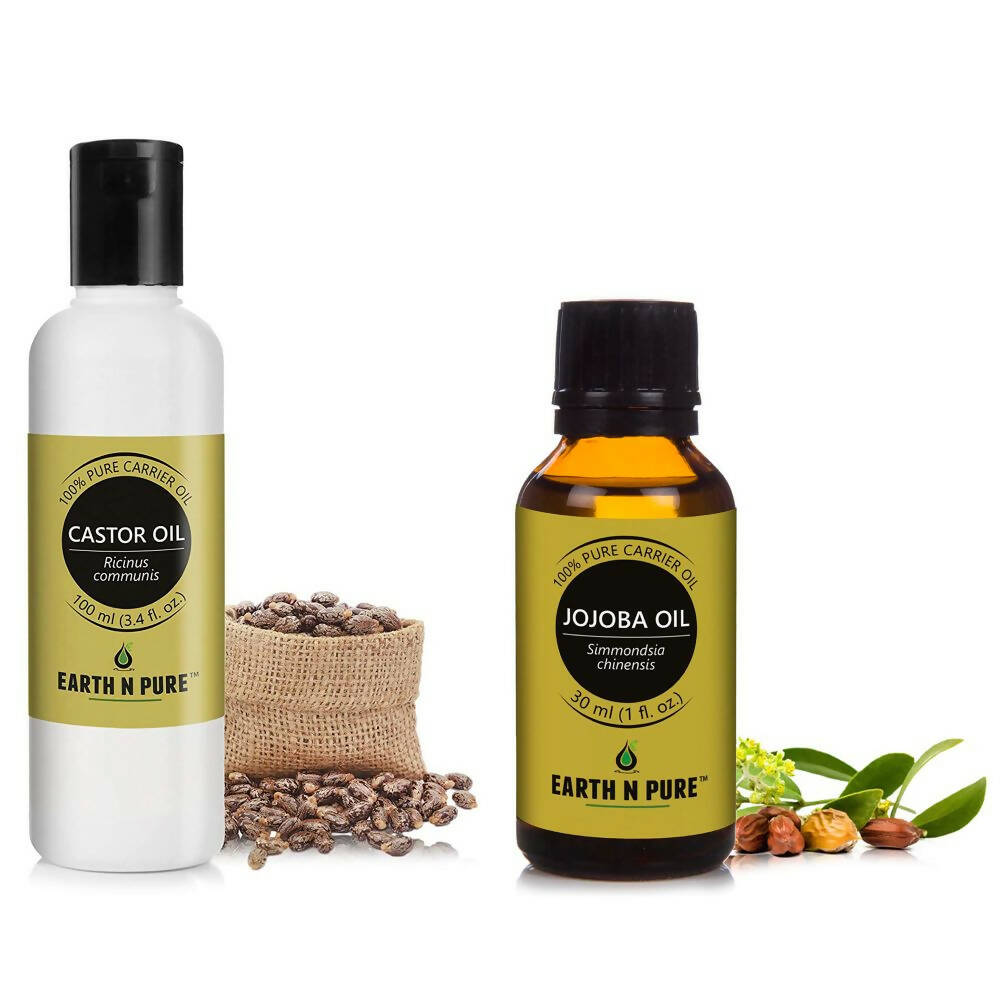 Earth N Pure Essential Oils (Jojoba & Castor) Combo - Distacart