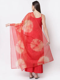 Thumbnail for Myshka Red Color Rayon Solid Kurta With Palazzo Dupatta Set