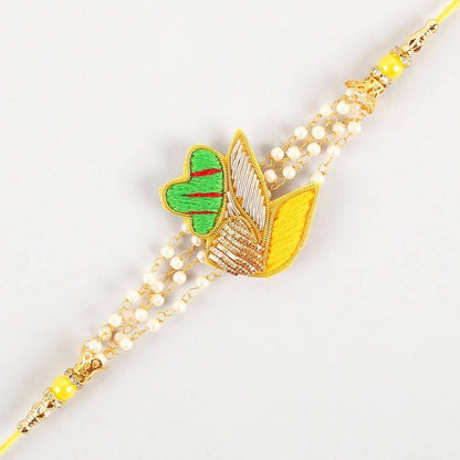 Meenakari Glimming Rakhi & Kaju Rolls Box - Distacart