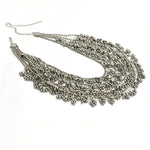 Thumbnail for Mominos Fashion Johar Kamal Oxidised Silver-Plated Brass Finish Ghungroo Necklace with Earrings For Women - Distacart