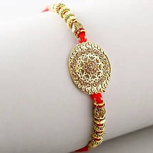 Luxury American Diamond Rakhi and Cashew Jar raksha bandhan gifet