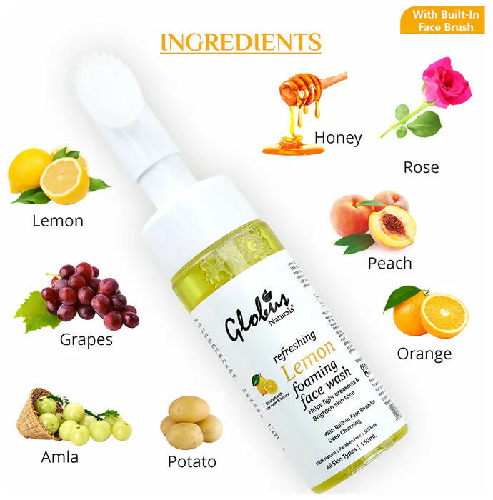 Globus Naturals Lemon Foaming Face Wash - Distacart