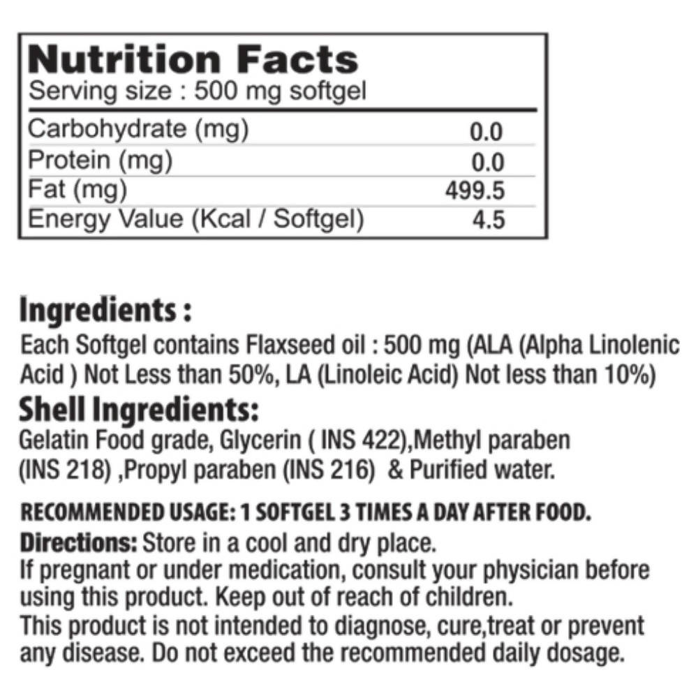 Curegarden Natural Omega Flax 60 Softgels