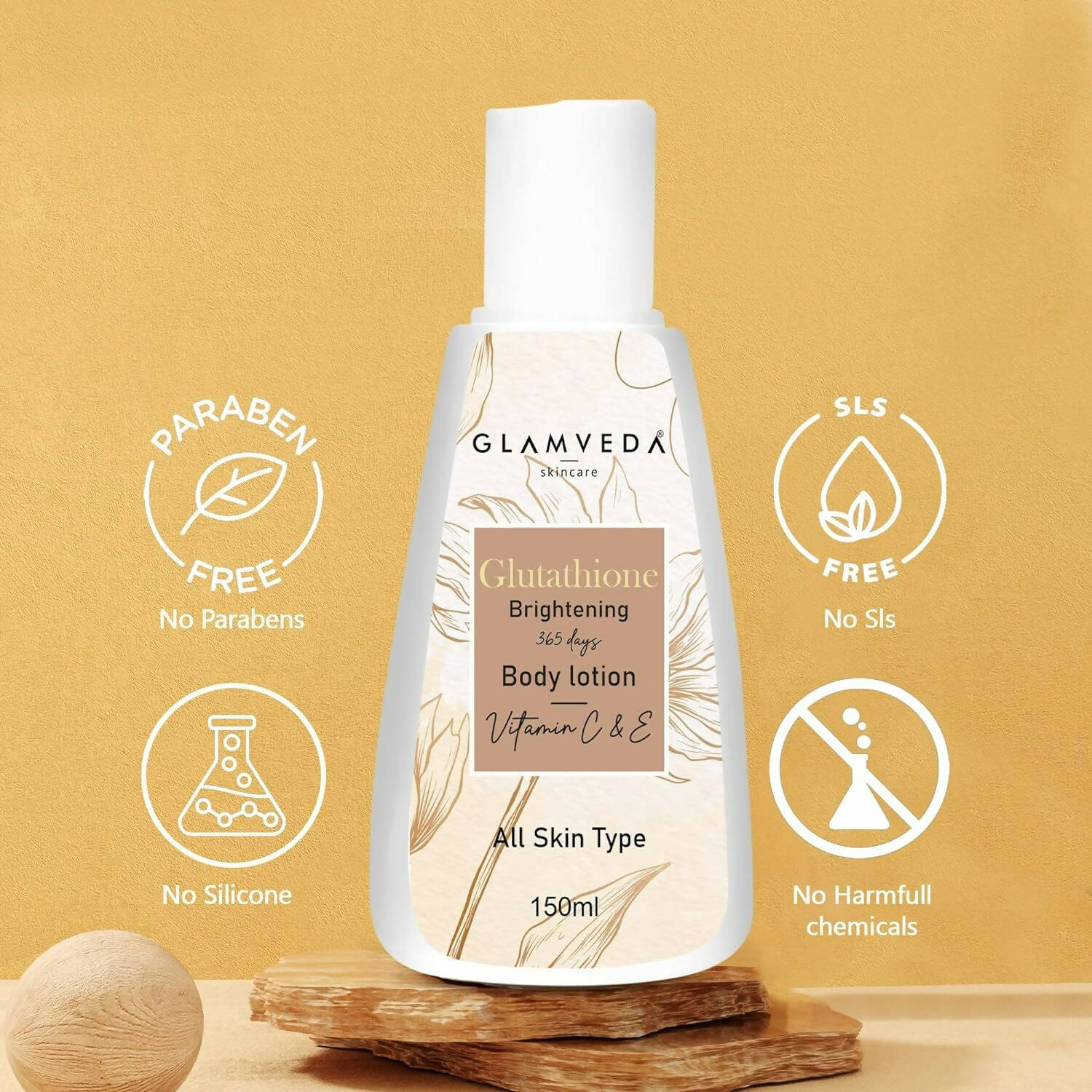Glamveda Glutathione Brightening Body Lotion With Vitamin C - Distacart