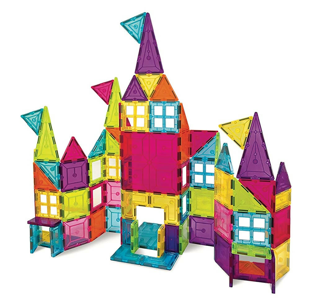 Kipa MagPlay Build A Castle 60 Pcs. Magnetic Tiles Set with Storage Container, Constructing and Creative Toy with Smart Outdoor BagPack for Kids - Distacart