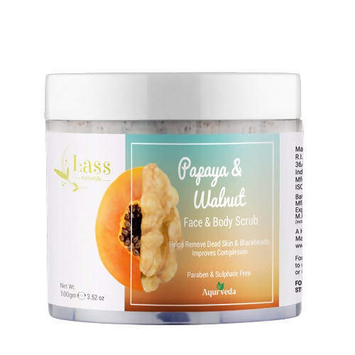 Lass Naturals Papaya & Walnut Face and Body Scrub - Distacart