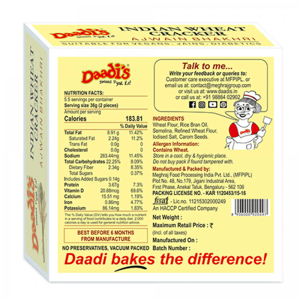 Daadi's Ajwain Bhakhri - Distacart