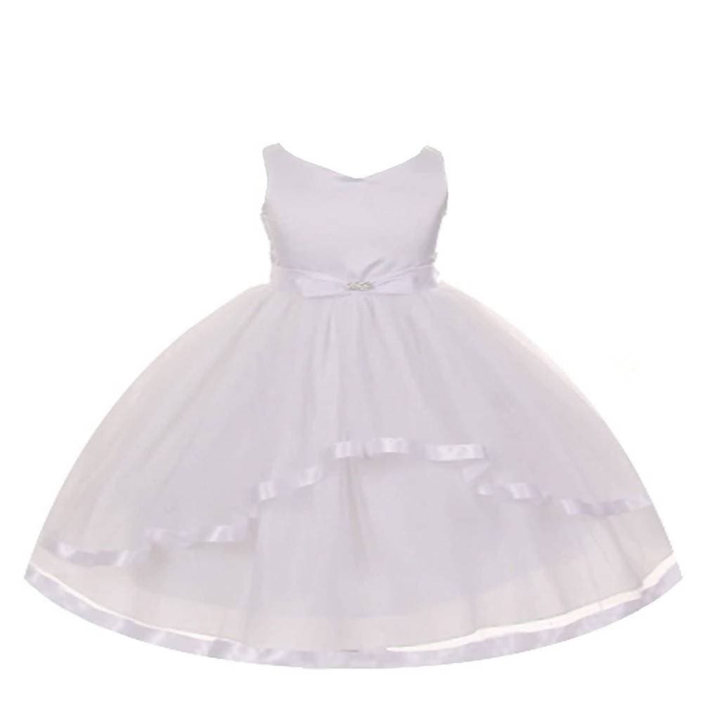 Asmaani Baby Girl's White Satin A-Line Maxi Full Length Dress (AS-DRESS_22163) - Distacart