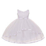 Thumbnail for Asmaani Baby Girl's White Satin A-Line Maxi Full Length Dress (AS-DRESS_22163) - Distacart