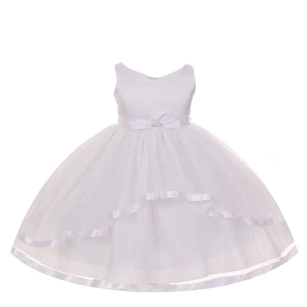 Asmaani Baby Girl's White Satin A-Line Maxi Full Length Dress (AS-DRESS_22163) - Distacart