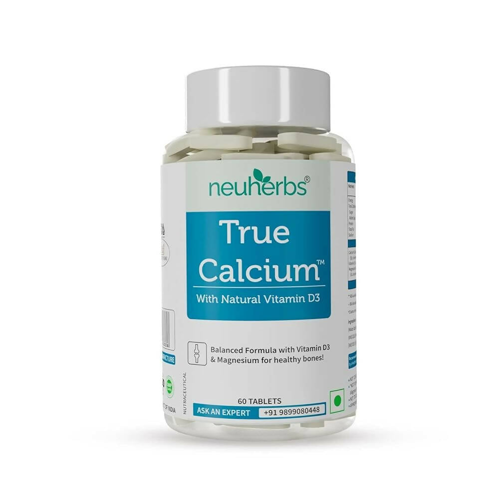 Neuherbs True Calcium 1000mg With Natural Vitamin D3 Tablets - Distacart