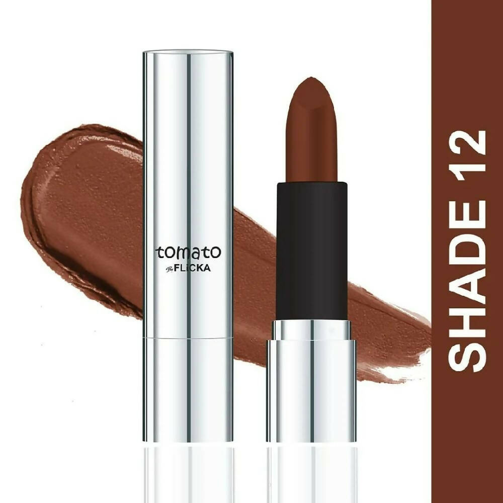 Flicka Tomato Brown Matte Finish Lipstick Shade 12 - Distacart