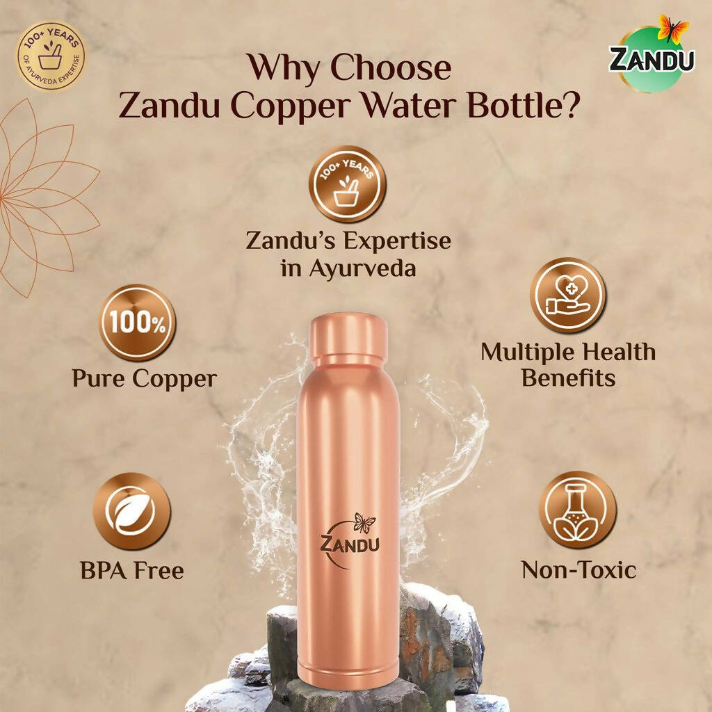 Zandu Copper Water Bottle - Distacart