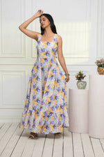 Thumbnail for Myshka Women Multi-Floral Rayon A-Line Round Neck Dress - Distacart