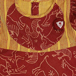 Thumbnail for Mhyssa Aruba V- neck Puff Sleeves Red and Yellow Kurta With Full Length Pant Set For Kids - Distacart