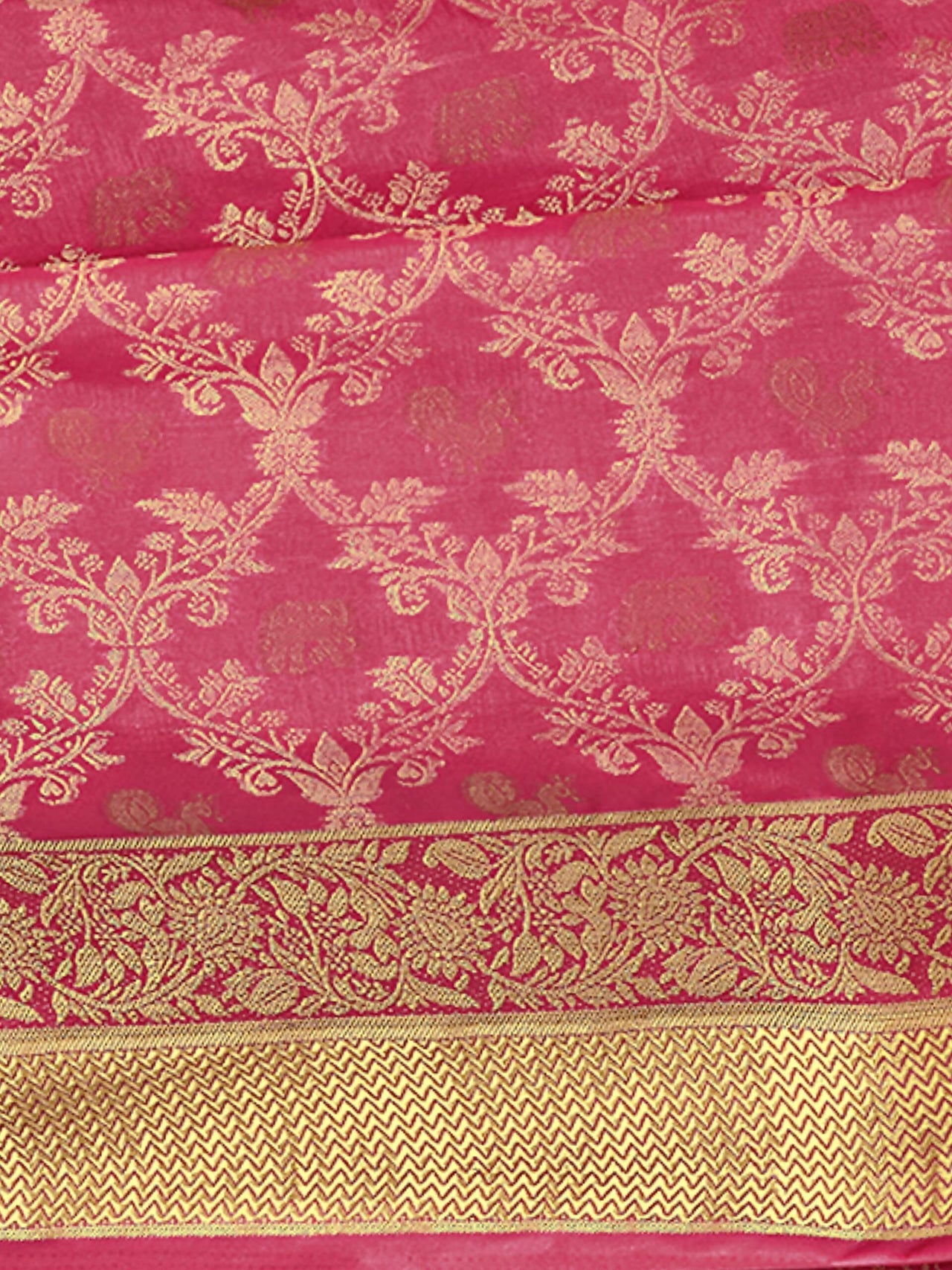 Mimosa Women's Kanchipuram Art Silk Pink Saree - Distacart