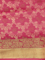 Thumbnail for Mimosa Women's Kanchipuram Art Silk Pink Saree - Distacart