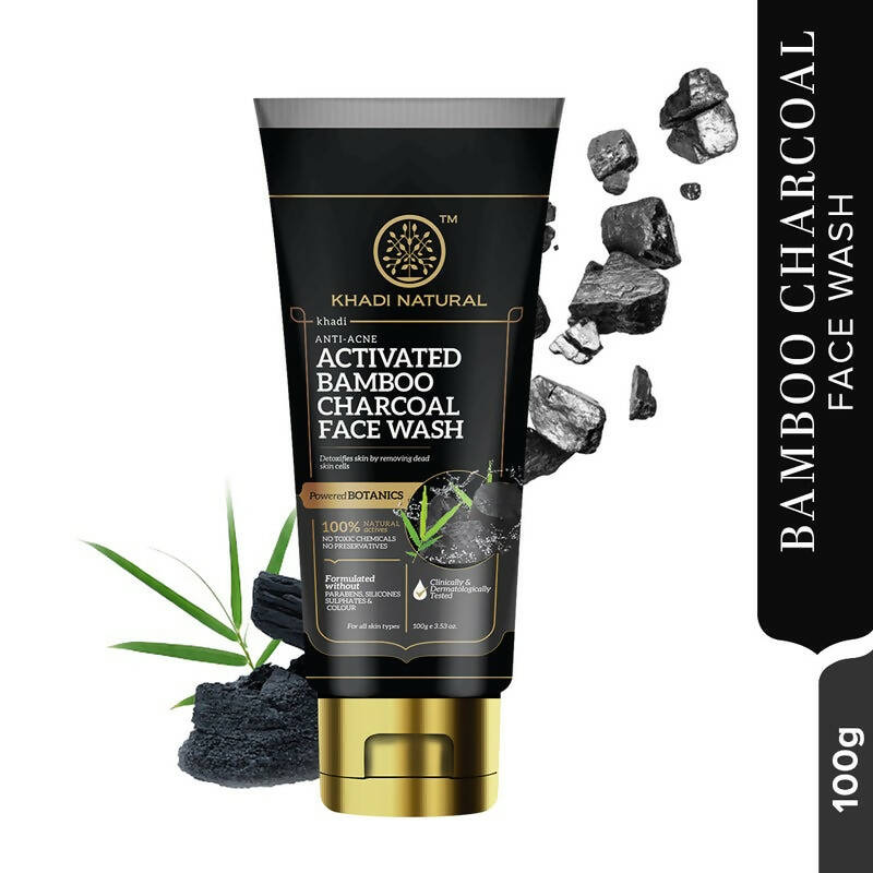 Khadi Natural Activated Bamboo Charcoal Face Wash - Distacart