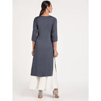 Thumbnail for Cheera Women's Rayon Straight Kurta With Beautiful Embroidery Patch (CH016K)