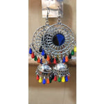 Thumbnail for Sun Shape Design Earrings With Jhumkas And Multicolor Pearls