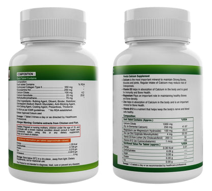 Nveda Joint Support Tablets and Calcium, Magnesium, Zinc, Vit D & B12 Tablets Combo - Distacart