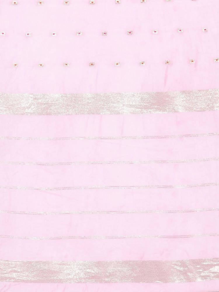 Myshka Women's Pink Cotton Silk Printed Casual Dupatta