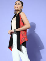 Thumbnail for InWeave Women's Orange Paisley Reversible Shrug - Distacart