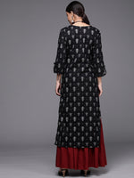 Thumbnail for Varanga Women Printed Kurta With Kantha Stitch Details - Distacart
