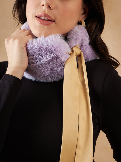 InWeave Women's Light Mauve Fur Neckpiece - Distacart