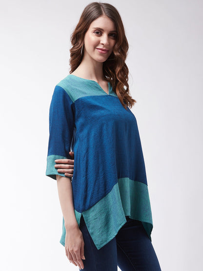 InWeave Women's Peacock Blue Top - Distacart