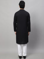 Thumbnail for Even Apparels Black Sherwani Kurta With Asymetrical Cut - Distacart