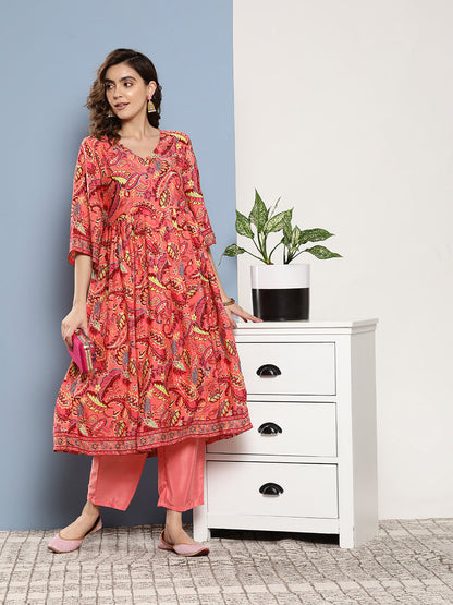 InWeave Women's Camellia V Neck Kurta Set - Distacart