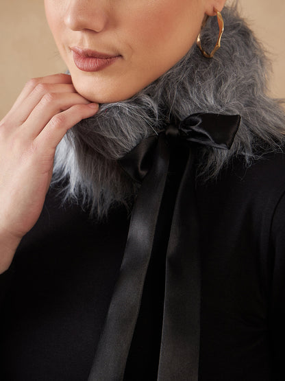 InWeave Women's Light Grey Fur Neckpiece - Distacart