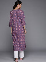 Thumbnail for Varanga Cotton Printed Stright Kurta With Embroidered Nekline - Distacart
