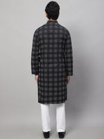 Thumbnail for Even Apparels Black Pure Cotton Kurta With Band Collar - Distacart