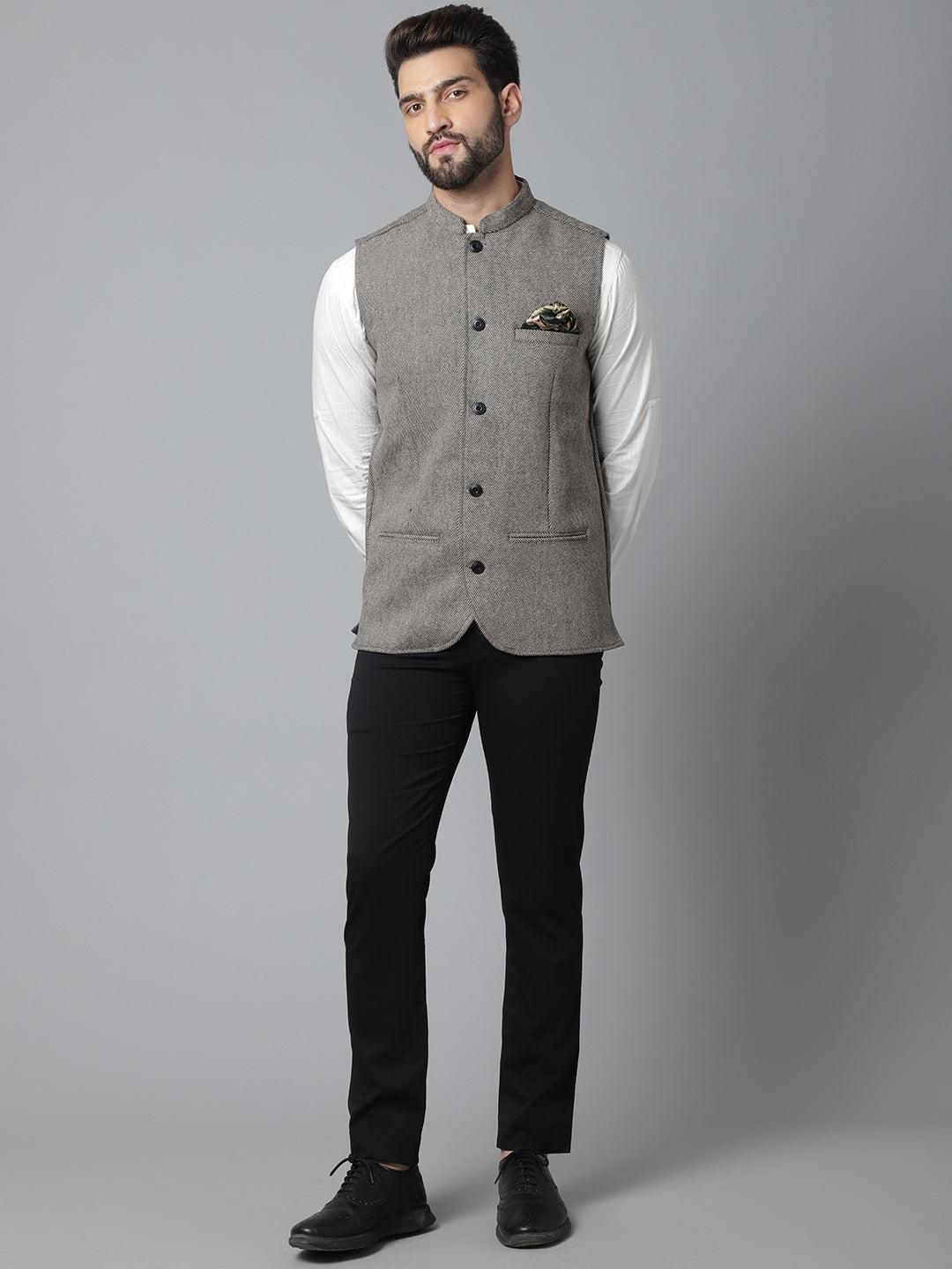 Even Apparels Men's Cream Pure Wool Nehru Jacket - Distacart