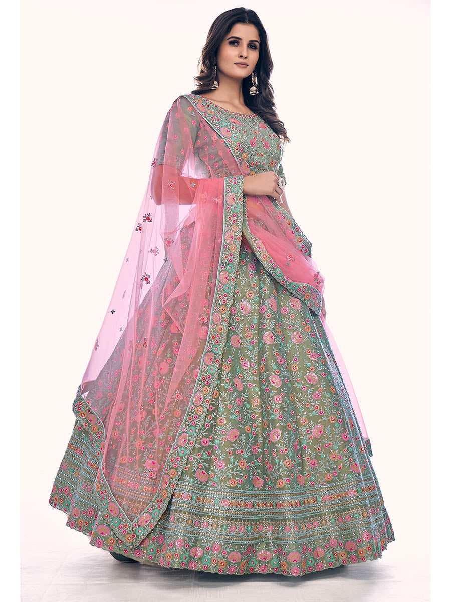 Myra Green Gota Silk Embroidered Designer Lehenga Choli - Distacart