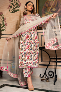 Thumbnail for Pomcha Jaipur Garden Rose Cotton Suit Set - Distacart