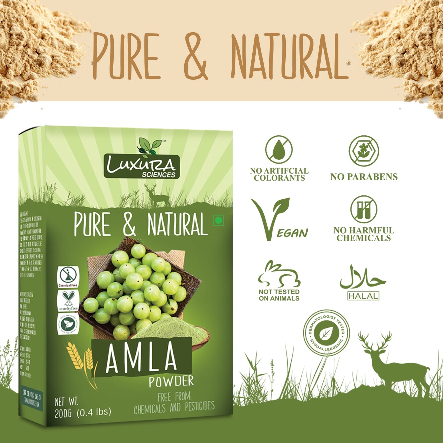 Luxura Sciences Pure Amla Powder For Hair Growth - Distacart