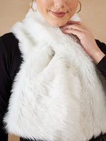 Thumbnail for InWeave Women's Pure White Faux Fur Neck Warmer - Distacart