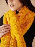 Thumbnail for InWeave Women's Yellow Faux Fur Neck Warmer - Distacart