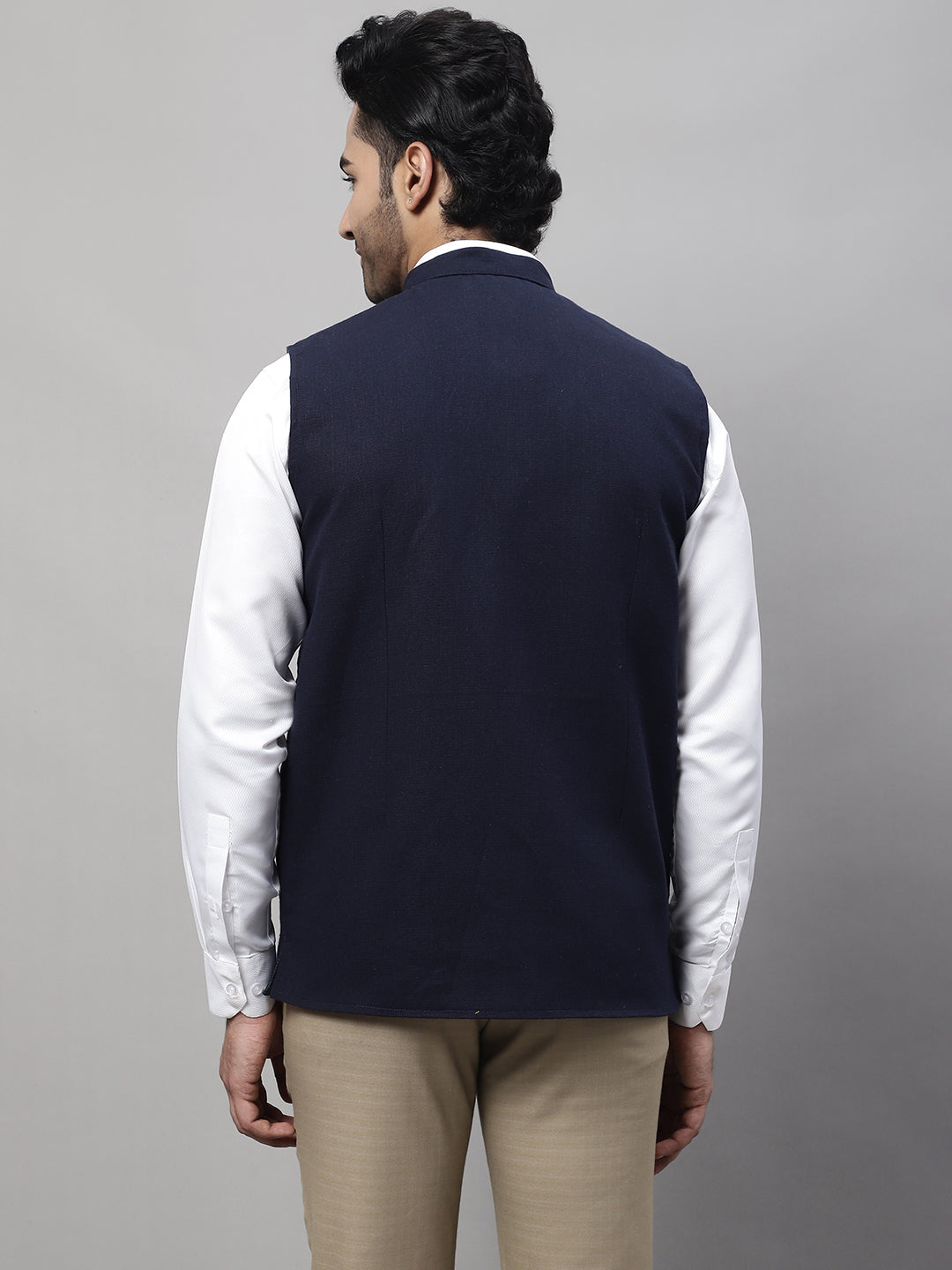 Even Apparels Men's Blue Pure Wool Nehru Jacket - Distacart
