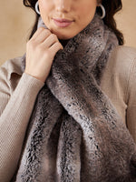 Thumbnail for InWeave Women's Dark Grey Double Shade Faux Fur Neck Warmer - Distacart
