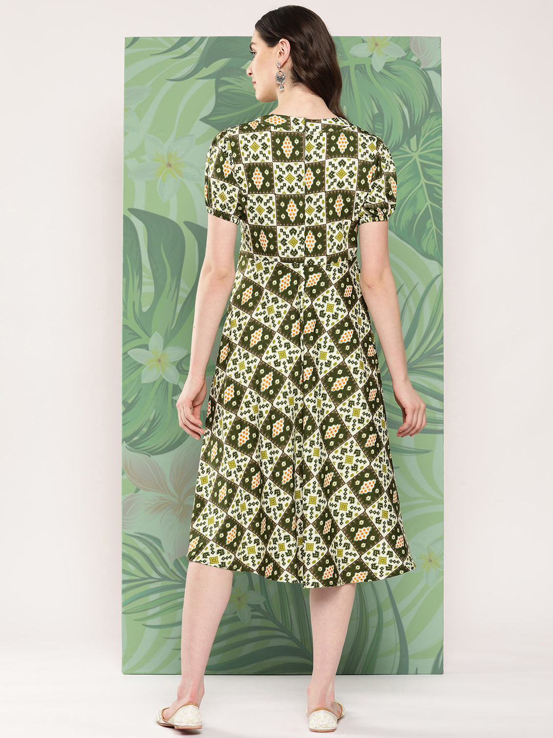 InWeave Women's Dark Green Square Dress - Distacart