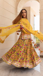 Thumbnail for Pomcha Jaipur Nitara Cotton Hand Block Skirt Set - Distacart