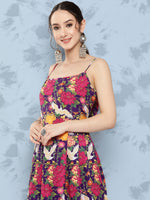 Thumbnail for InWeave Women's Navy Bird Japanese Art Strappy Set - Distacart