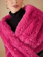 Thumbnail for InWeave Women's Light Pink Long Faux Fur Cape - Distacart