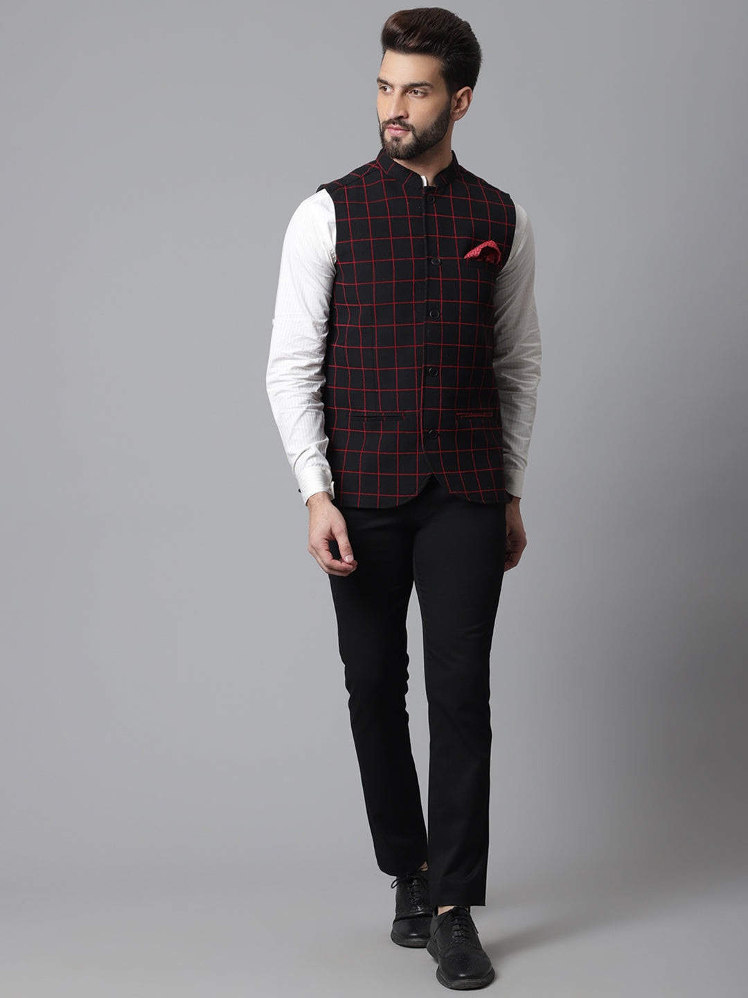 Even Apparels Men's Brown Nehru Jacket With Welt Pockets - Distacart